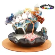 Chakras Backflow Incense Burner, Crystal Tree Incense Waterfall Fountain, Cone