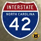 North Carolina Interstate 42 road route highway sign Goldsboro 18x18