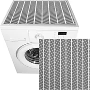 2Pcs Washer and Dryer Covers for The Top Dust-Proof Washing Machine Top Covers with Non-Slip Bottom Washer Dryer Protector Mat for Washing Machines(60 * 60cm,Grey)