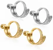 Crochet Ring, 4Pcs Adjustable Knitting Loop Crochet Ring Metal Yarn Guide Fin...