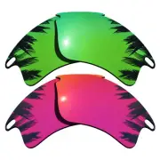 Green Mirrored&Midnight Sun Polarized Replacement Lenses for-Oakley Fast Jacket