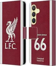 Head Case Designs Officially Licensed Liverpool Football Club Trent Alexander-Arnold 2023/24 Players Home Kit Leather Book Wallet Case Cover Compatible with Samsung Galaxy S24 5G