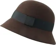 [WITHMOONS] Wool Felt Fedora Simple Classic Bucket Hat GN61308