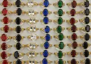 Charm Jewelry Bulk Lots Mixed 50pcs Imitation Cubic Zirconia Gold P Women Rings