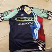 VTG Rare Bianchi Martini Racing Rainbow Champion Jersey Santini S.S. Men Size L