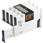 Adjustable Deep Drawer Divider – 5" Tall, Expandable 13-22", 4-Pack, Non-Slip...