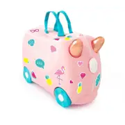 Trunki Ride on Kids Suitcase Luggage Toy Box - Flossi Flamingo
