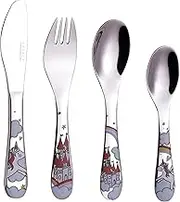 Exzact Children's Cutlery Set/Kids Cutlery 4PCS Set Stainless Steel (Unicorn WF712)