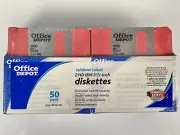 Office Depot Diskettes Rainbow 50 Pack 2HD 1.44 MB IBM Formatted 3.5" Sealed