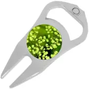 Green Leaves Golf Ball Marker Divot Repair Tool Bottle Opener