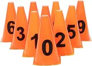 Generic 1 Set Numbered Sports Cones Portable Training Markers for Soccer Basketball and Obstacle Courses Durable Cones with Numbers Height Bright