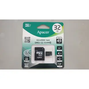 Apacer 宇瞻 32GB microSDHC Class10 記憶卡(附轉卡)