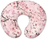 Hechitok Butterfly Cherry Blossom Nursing Pillow Cover Breast Feeding Pillow Support Positioner Lounger Slipcover for Baby Boy Girl Newborn Infant