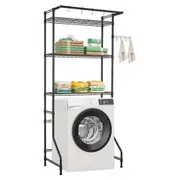 VEVOR Over Washer and Dryer Storage Shelf Single Row 3 Tiers Washer Rack Black