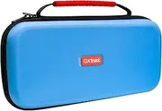 GXTrust 1251B Case for Nintendo Switch 2, Anti-Scratch Switch Case with Shockproof Design, Carry Handle, Space for 4 Joy-Cons, Protective Hardcase with Pocket for Wrist Straps and 12 Games, Blue
