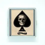 20 CIGARETTES CASE box poker ace of spade skull money card ID holder Pocket