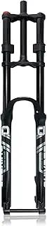 Mountain Bike Suspension Fork 26 27.5 29 Double Shoulder Air Fork 15 * 100mm Thru Axle Front Fork Disc Brake Travel 150mm with Lockout Rebound(Black,26'')