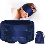 ENNSOO Silk Sleep Mask Satin Eye Mask for Sleeping - Soft Breathable Blackout Eye Mask with Adjustable Straps for Women Men, Weighted Sleep Mask for Travel Eye Mask for Sleeping Airplane