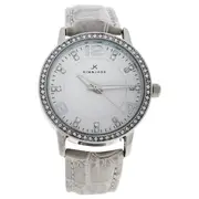 Kim & Jade 2031L-SGW Silver/Grey Leather Strap Watch by Kim & Jade for Women - 1 Pc Watch