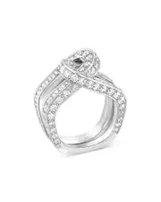 Dinh Van 18K White Gold Maillon Diamond Ring