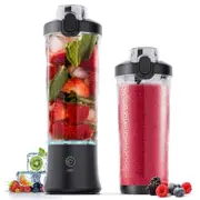 Portable Blender,270 Watt for Shakes and Smoothies Waterproof Blender USB Rechargeable with 20oz Blender Cups with Travel Lid (Black,20oz)