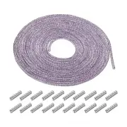 4mm x 5m Rhinestone Rope Crystal Rope Purple with Aglets