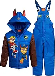 [Nickelodeon] Boys Paw Patrol Snowsuit - 2 Piece Ski Jacket, Snow Bib Ski Pants Overalls: Toddler/Boys, 2T-7