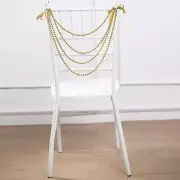 16" GOLD Pre-Tied Faux Pearl String Beaded Chiavari Chair Back SASH Events Home