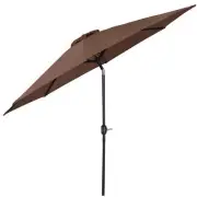 Steel Frame Round Market Patio Sun Umbrella Garden Parasol Outdoor Sunshade Cano