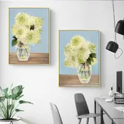 White Hydrangeas 2 sets Canvas Wall Art
