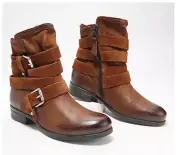 Miz Mooz - Leather Buckle Medium Boots - Shane - Hazelnut - EU 37 6.5 - 7