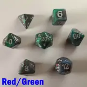 HD Universe Poly 7 Dice RPG Set Red Green Galaxy Pathfinder 5e Dungeons Dragons