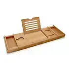 Wooden Bath Tub Tray Rack Personal Caddy Bathroom Storage bamboo Bath Caddies &