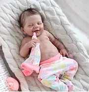 Reborn Baby Dolls, Soft Vinyl Handmade Newborn Silicone Reborn Baby That Looks Real Sleeping Baby, Looks Like a Real Baby, 18 inch/46 cm Toddler Toys,Girl