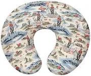 Wanzuoeng Cactus Horse Printed Baby Nursing Pillow Cover Western Cowboy Printed Infant Breastfeeding Pillow Cover for Newborn Boy Girls, Soft Comfy Nursery Pillow Slipcover Pillowcase