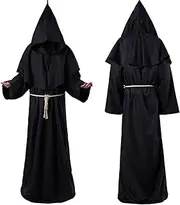 BYVCUI Moosth Medieval Costume Halloween Costumes Men Witch Hooded Cloak Vampire Cape with Hood wizard costume adult costume