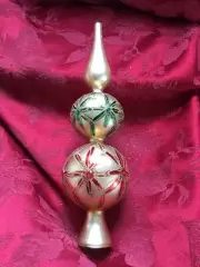 FLAWLESS Exceptional WATERFORD Ireland Christmas Gold Glass Glitter TREE TOPPER