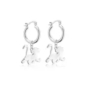Couture Kingdom - Disney D100 - Simba Charm Hoop Earrings White Gold