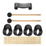 9pcs Wood Tongue Drum Drumstick Finger Sleeves Hand Pan Percussion Accessories s