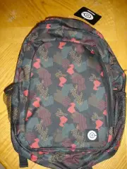 NEW TCC red/black Fire Brick design school bag backpack 17" multi-zipper