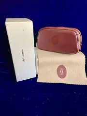 Cartier Bag Burgundy Leather Cosmetic Bag Pouch New Old Stock Case Bag Pouch Box