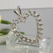 Cluster Heart Pre-Notched Solid Silver Pendant Setting