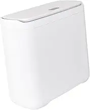 Leefasy Press Type Waste Bin for Household Use, Versatile Garbage Container for Restroom, White, as described