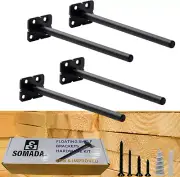 8 Inch Floating Shelf Brackets, 4 Pack Invisible Heavy Duty Shelf Supports, Soli