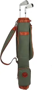 [TOURBON] Vintage Golf Club Carry Bags Travel Case - Canvas and Leather