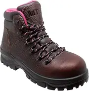 [Ad Tec] Women's 6 Inch Waterproof Soft Toe Work Boot, Full Grain Oiled Leather, Slip Resistant Rubber Outsole