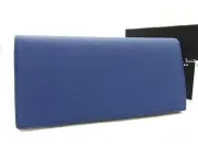 Paul Smith Leather Bifold Long Wallet Coin Purse Billfold Women'S Blue Fd2762
