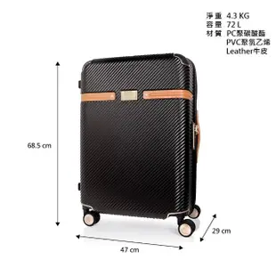 【Samsonite 新秀麗】Black Lable 25吋 RICHMOND II 黑標經典復古PC牛皮行李箱(多色可選)