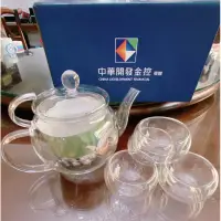 在飛比找蝦皮購物優惠-中華開發金控晶透耐熱玻璃茶具組