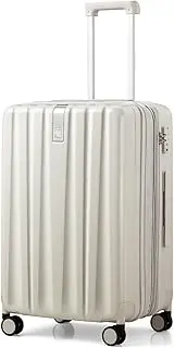 [Hanke] 20 Inch Carry On Suitcase Lightweight Cabin Suitcase PC Hard Shell Suitcases with Wheels, Ivory White, 24 Inch Expandable, Hand Luggage